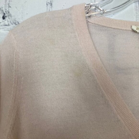 Ann Mashburn Pale Pink 100% Cashmere Sweater Size L V Neck Tie Sleeve - Picture 8 of 8